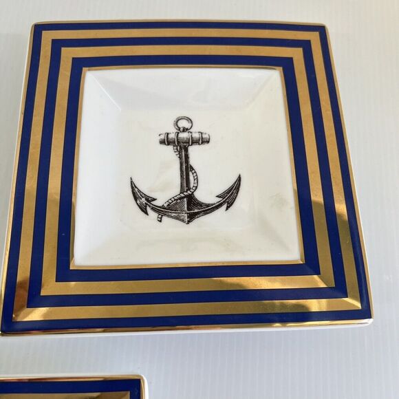 C Wonder Set Of 3 Trinket Dish Nautical Beach House Candy Dish 6.5” - Picture 3 of 12